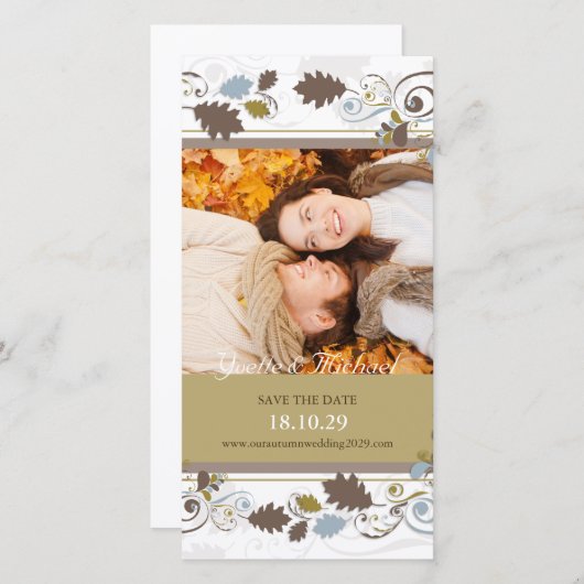 Save The Date L'Automne Laisse Des Fissures Enregistrer La Date (Devant / Derrière)