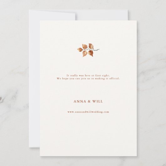 Save The Date L'automne quitte Terracotta Mariage de automne mod (Dos)