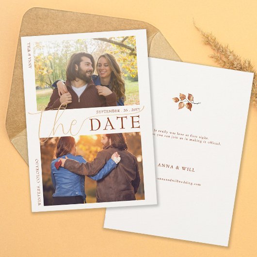 Save The Date L'automne quitte Terracotta Mariage de automne mod