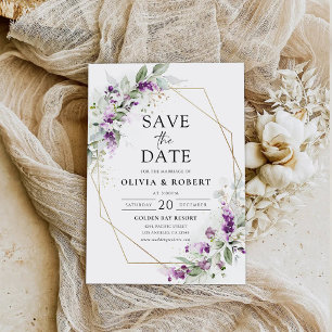 Save The Date Lavande de verdure pourpre Enregistrer la date