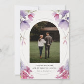 Save The Date Lavande Florale Photo Bible Verse Mariage (Dos)