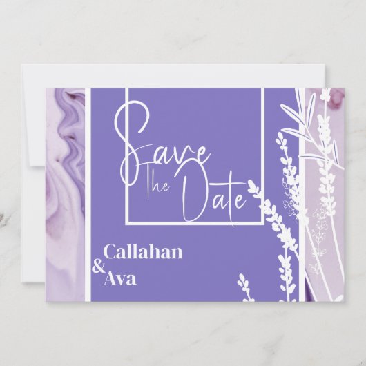 Save The Date Lavande horizontale simple violet moderne (Devant)
