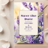 Save The Date Lavande Purple Floral Mariage élégant
