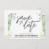 Save The Date Lavande verte Mariage rustique (Devant / Derrière)