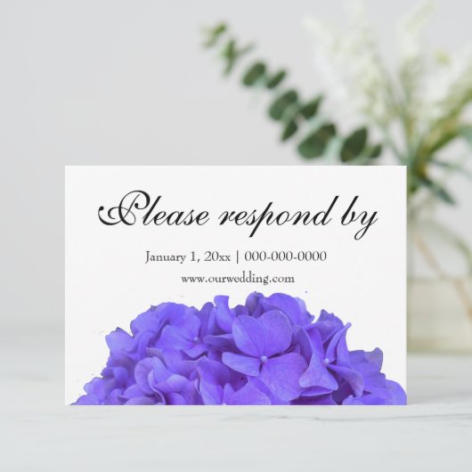 Save The Date Lavande violet Hydrangeas violet Fleurs RSVP (Debout devant)