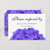 Save The Date Lavande violet Hydrangeas violet Fleurs RSVP (Devant / Derrière)