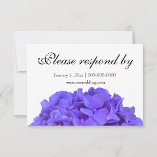 Save The Date Lavande violet Hydrangeas violet Fleurs RSVP