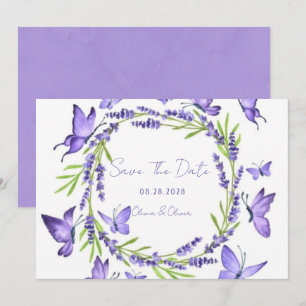 Save The Date Lavande Wisteria & Papillons Enregistrer La Date