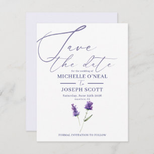 Save The Date Lavender Bliss Elegant Mariage aquarelle