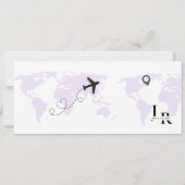 Save The Date Lavender Boarding pass Billet Mariage (Dos)