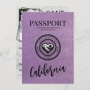 Save The Date Lavender California Passport Enregistrer La Date