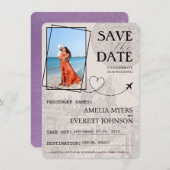 Save The Date Lavender Cancun Passeport Enregistrer La Date (Devant / Derrière)