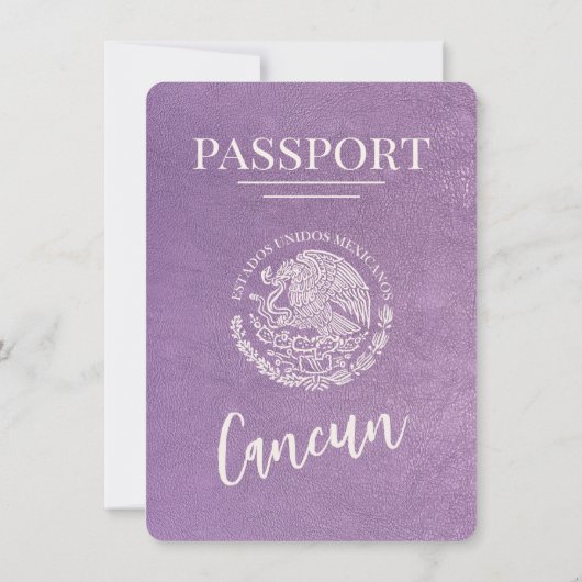 Save The Date Lavender Cancun Passeport Enregistrer La Date (Dos)