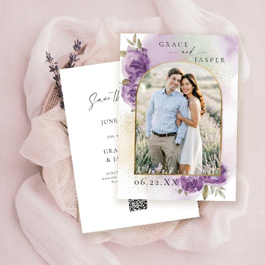 Save The Date Lavender Dreamy Rustic Photo Wedding Enregistrer l