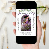 Save The Date Lavender eucalyptus photo QR mariage enregistrer l