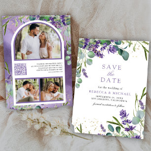 Save The Date Lavender Eucalyptus QR Code Mariage photo