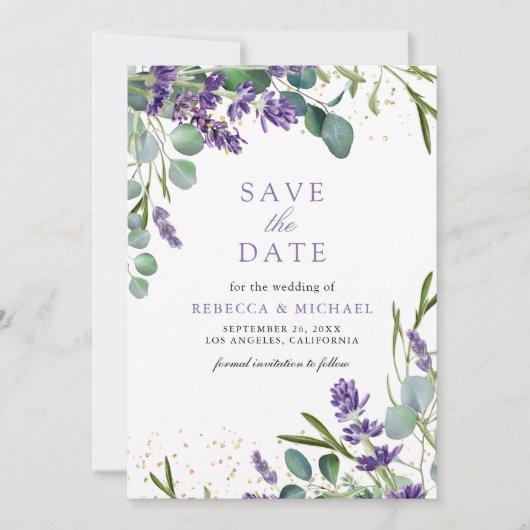Save The Date Lavender Eucalyptus QR Code Mariage photo (Devant)