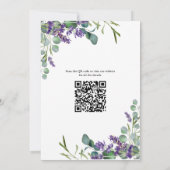 Save The Date Lavender Eucalyptus QR code Mariage vert (Dos)