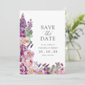 Save The Date Lavender Floral (Debout devant)