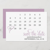 Save The Date Lavender Heart Calendar Wedding Enregistrer la dat (Devant / Derrière)
