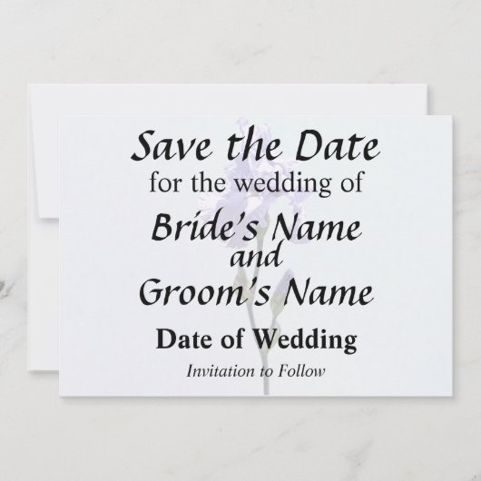 Save The Date Lavender Iris and Buds (Devant)