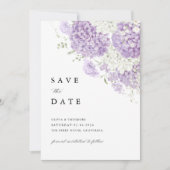 Save The Date Lavender Lilac White Floral Wedding (Devant)