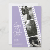 Save The Date Lavender mariage photo bande de cabine enregistrer (Devant)