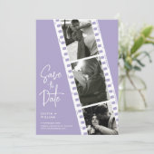Save The Date Lavender mariage photo bande de cabine enregistrer (Debout devant)