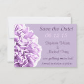 Save The Date Lavender Peony Enregistrer le Mariage de date (Devant)