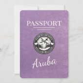 Save The Date Lavender Purple Aruba Passeport Enregistrer La Dat (Devant)