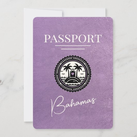 Save The Date Lavender Purple Bahamas Passport Enregistrer La Da (Devant)