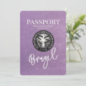 Save The Date Lavender Purple Brésil Passeport Enregistrer La Da (Debout devant)