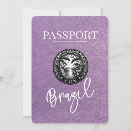 Save The Date Lavender Purple Brésil Passeport Enregistrer La Da (Devant)