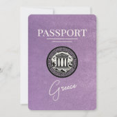 Save The Date Lavender Purple Greece Passeport Enregistrer la ca (Devant)