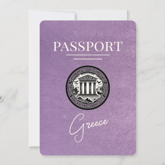 Save The Date Lavender Purple Greece Passeport Enregistrer la ca (Devant)