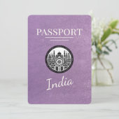 Save The Date Lavender Purple India Passeport Enregistrer La Dat (Debout devant)