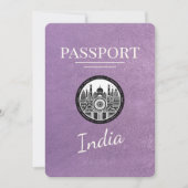 Save The Date Lavender Purple India Passeport Enregistrer La Dat (Devant)