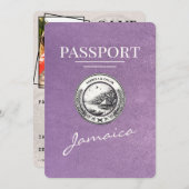 Save The Date Lavender Purple Jamaïque Passeport Enregistrer La (Devant / Derrière)