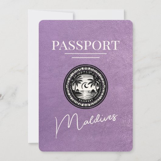 Save The Date Lavender Purple Maldives Passeport Enregistrer La (Devant)