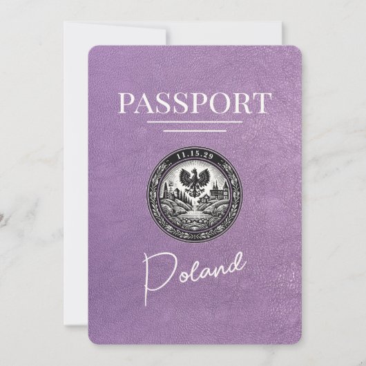 Save The Date Lavender Purple Pologne Passeport Enregistrer La D (Devant)