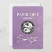 Save The Date Lavender Purple République Dominicaine Passeport (Devant)