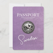 Save The Date Lavender Purple Suède Passeport Enregistrer La Dat (Devant)