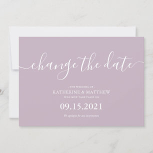 Save The Date Lavender Script Lettering Resave the Date Mariage