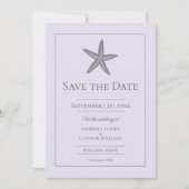 Save The Date Lavender Starfish Monogramme Photo (Devant)