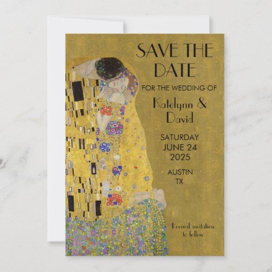 Save The Date Le Baiser de Klimt - Art nouveau Enregistrez la da (Devant)