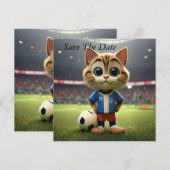 Save The Date "Le buteur parfait : Le chat de foot 3D" (Devant / Derrière)