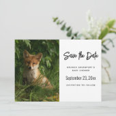 Save The Date Le chou renard dans une forêt verte (Debout devant)