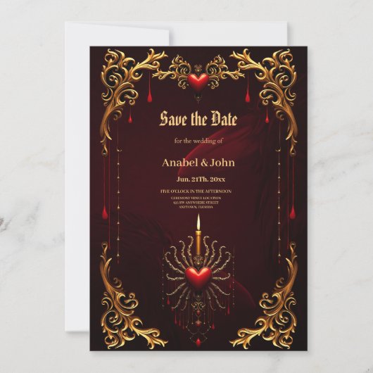 Save The Date Le magnifique art de l'élégance gothique. (Devant)