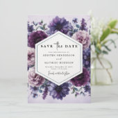 Save The Date Le Mariage végétal numérique violet (Debout devant)