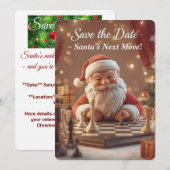 Save The Date Le prochain coup de Santa – Échecs de Noël amusant (Devant / Derrière)
